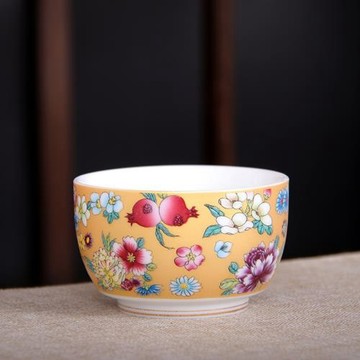 掐絲琺瑯彩茶具茶杯陶瓷茶碗掐絲龍鳳杯宮廷風中式品茗主人杯對杯