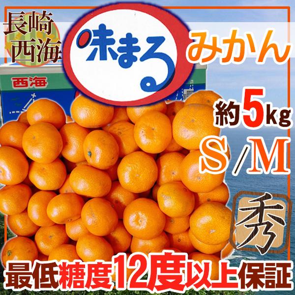 長崎県産　味まるみかん　S〜M　約5kg×2箱　赤秀品