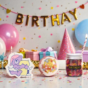 摩羯座生日快樂🎂【BATHDAY泡澡球】泡澡球x1+玫瑰花瓣+木漿棉『入浴球』快速出貨