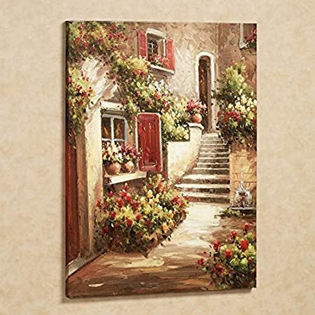 Touch of Class Tuscan Flowers Canvas Art Red One Size