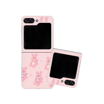 粉色兔子適用三星zflip7fe手機殼zflip6折疊屏flip5全包W25心系天下保護套超薄大視窗小眾女新款高級感防摔