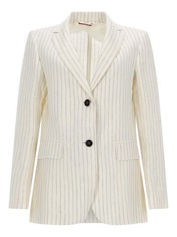 max mara linen pinstripe blazer