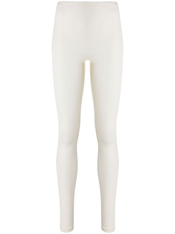 Hanro - knitted stretch fit leggings - women - Silk/Wool - L - Neutrals