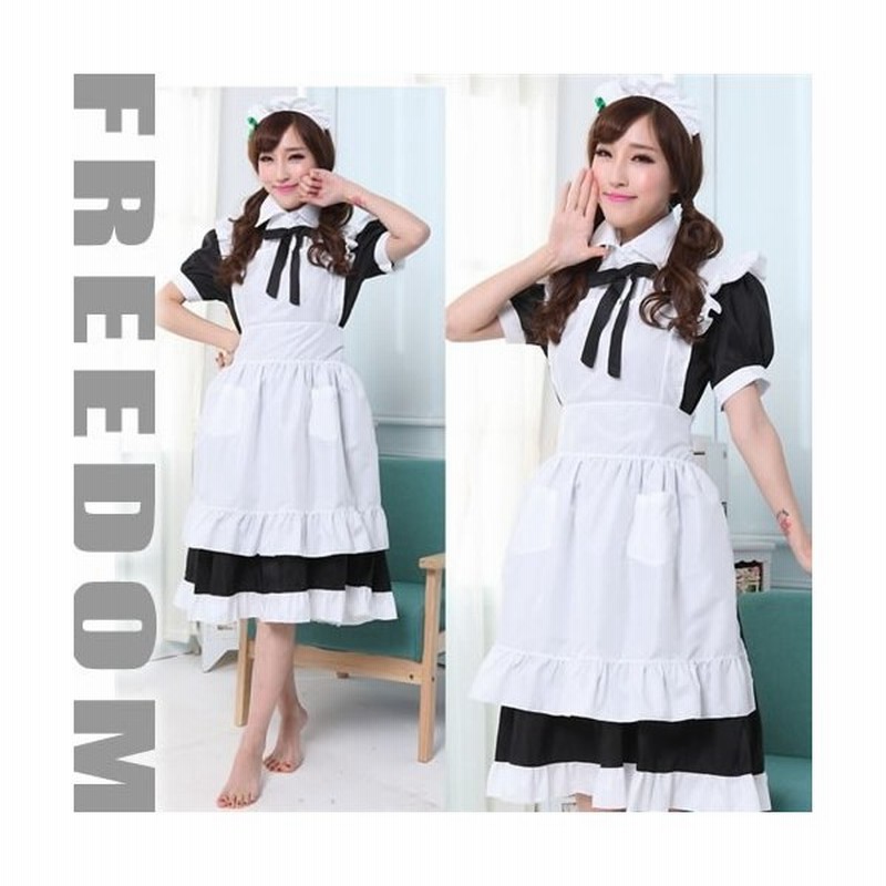 メイド服 メイドカフェ 喫茶 コスプレ 衣装 シンプル清楚系膝下丈スタイル 人気のメイド衣装コスチューム 激安 セール 通販 Lineポイント最大0 5 Get Lineショッピング