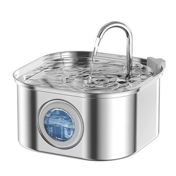 100-240V 3.2L不銹鋼寵物飲水機方形桶貓飲水機自動方形凈水器