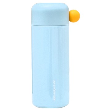 DRINK EASY 莫蘭迪小球保溫瓶 304不鏽鋼 食品級PP 食品級矽膠  蘭迪藍  350ml  1個