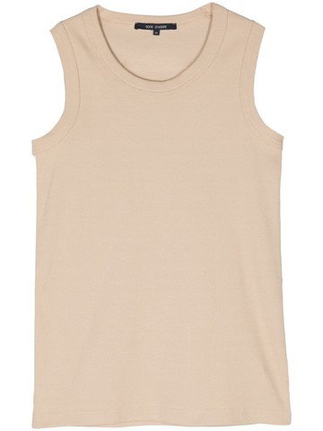 Sofie D'hoore - ribbed cotton tank top - women - Elastane/Cotton - 36 - Neutrals