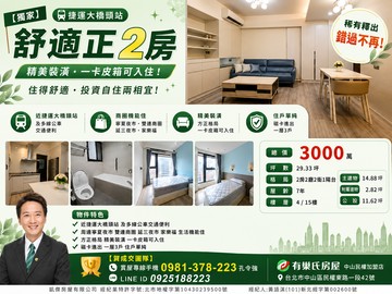 [獨家]捷運大橋頭站天好運正2房｜台北市大同區重慶北路二段
