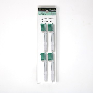[5東京直購] SOLADEY #22 替換牙刷頭 4入-3排 蜂窩狀型/Premium強力橡膠尖頭刷毛 適 光觸媒牙刷 全系列 #15380