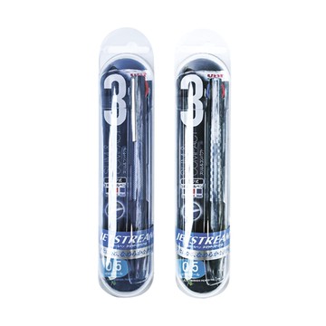 日本製造UNI溜溜筆JETSTREAM三色原子筆SXE3-JSS-05(筆芯0.5mm黑紅藍3色圓珠筆)
