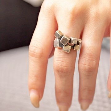 Yolanda 立體方塊戒指(銀)-新年禮推薦