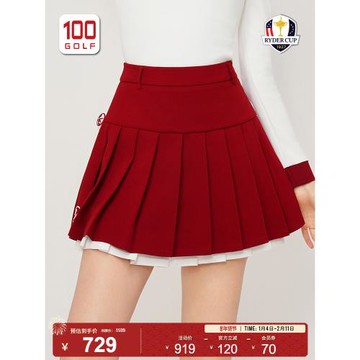 (免運)RyderCup萊德杯高爾夫服裝女短裙秋季時尚學院風百褶裙運動女裙