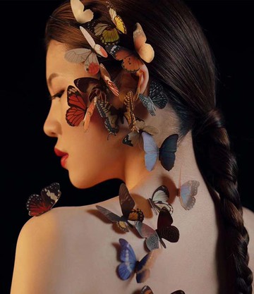 唯美蝴蝶妝精靈仙子寫真發飾臉貼創意妝配飾網紅拍照攝影道具日韓