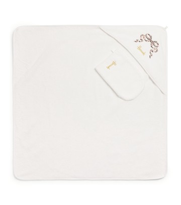 Harrods Bow Hooded Towel and Wash Mitt Set