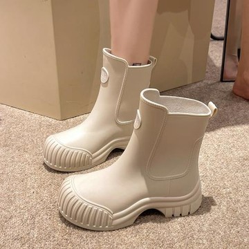 檸小七雨鞋女款時尚馬丁靴外穿雨靴中筒水鞋防水防滑膠鞋成人水靴