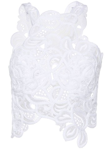 Ermanno Scervino - cropped lace top - women - Cotton/Polyamide/Polyester - 42 - White