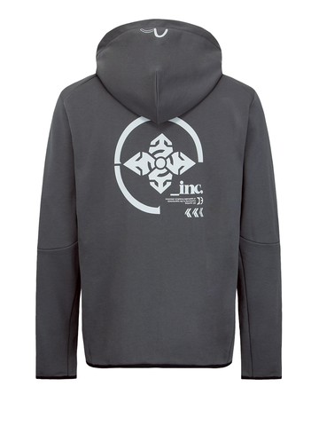 Contrast Taping Reversible Zip Hoodie