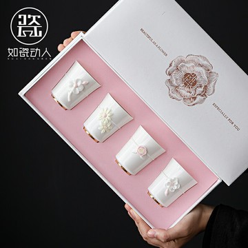 如瓷動人高檔功夫茶杯陶瓷茶具家用個人專用品茗杯子主人杯單杯女