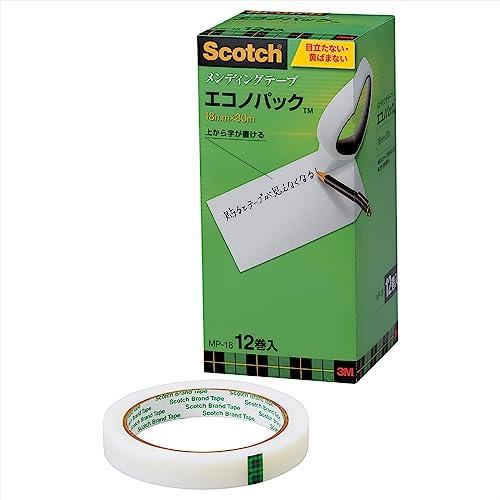 3M スコッチ テープ メンディングテープ 18mm×30m 大巻 12巻 MP-18