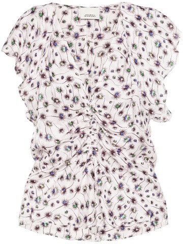 ISABEL MARANT - Lonea abstract-print top - women - Silk/Viscose - 38 - Neutrals