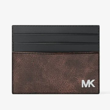 MICHAEL KORS 信用卡夾 卡片夾 聚氨酯混紡 悠遊卡夾 證件夾 M02391 巧克力色MK(現貨)▶指定Outlet商品5折起☆現貨【送禮首選★APP下單點數4倍送】