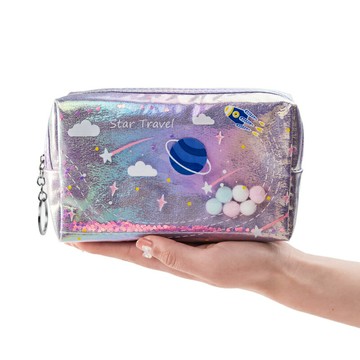 漸變太空零錢包大容量鑰匙包創意硬幣耳機包卡包個性收納包證件包