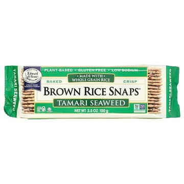Edward & Sons, 烤全穀物糙米餅乾，日本醬油海藻味，3.5 盎司（100 克）
