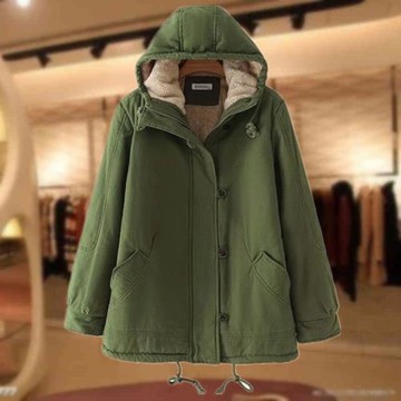 加肥加大碼女裝秋冬棉衣200斤洋氣媽媽加絨加厚保暖連帽棉服外套