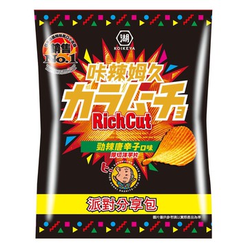 【華元】咔辣姆久厚切洋芋片-勁辣唐辛子口味 派對分享包102g*12包/箱