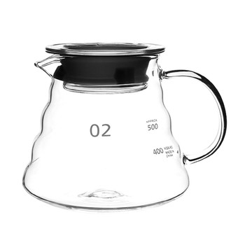 AHOYE 加厚玻璃美式咖啡壺 (600mL-附壺蓋) 泡茶壺 玻璃壺