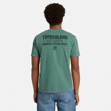 Timberland 男款松綠色休閒短袖T恤｜A6NNFA6X