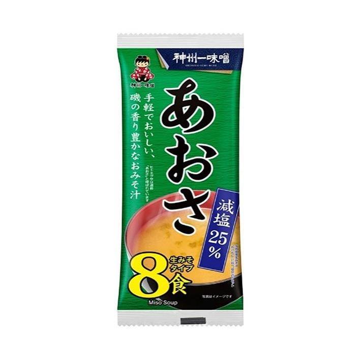 神州一味噌 即席生みそ汁 あおさ減塩 8食×12袋入｜ 送料無料