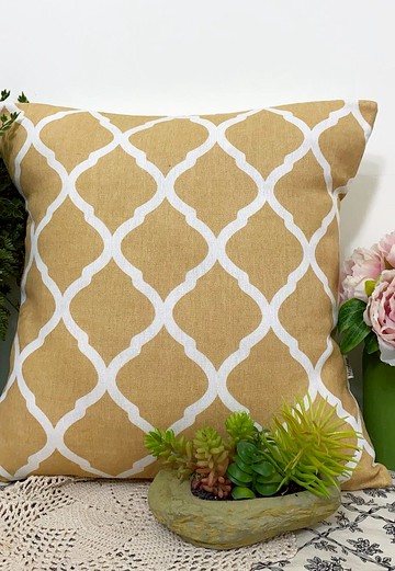 北歐風格簡約杏色大幾何圖案抱枕靠枕靠墊枕套