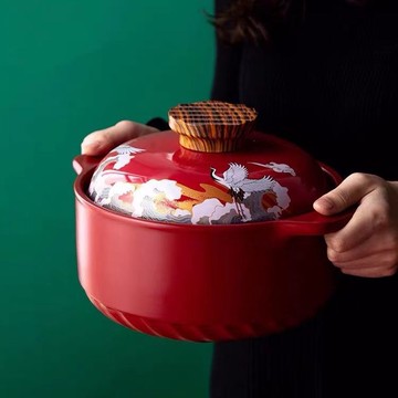 免運 可開票 炒鍋 砂鍋 陶瓷鍋 煎鍋 油炸鍋 湯鍋 蒸鍋 國潮陶瓷砂鍋燉鍋煲湯家用小燃氣煤氣灶專用耐高溫沙鍋湯煲中國風