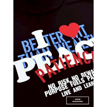 『老爺有喜』重磅PEACE愛心短T(NOF25038177)-黑