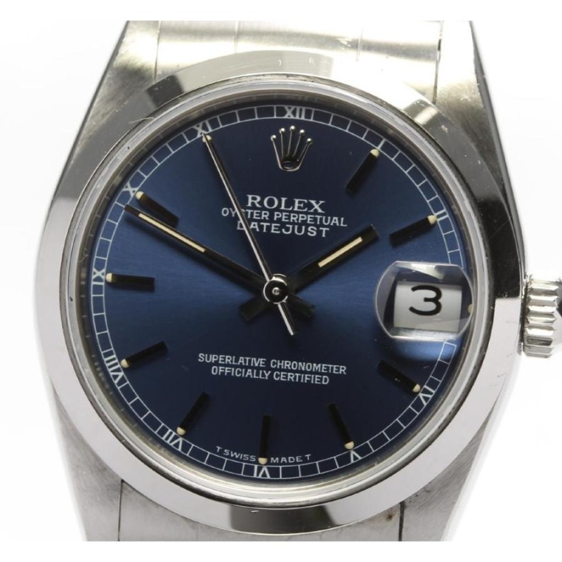 ROLEX】ロレックス デイトジャスト 68240 S番 青文字盤 自動巻き ボーイズ | LINEブランドカタログ