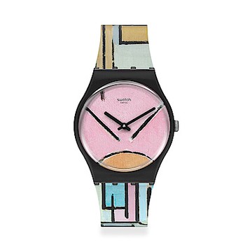 SWATCH MOMA聯名原創系列蒙德里安 《橢圓形的彩色平板》(34mm)