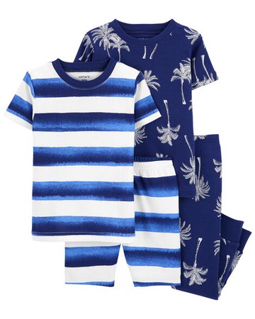 Toddler 4-Piece Palm Tree 100% Snug Fit Cotton PJs