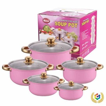 ✅跨境套裝鍋十六件套不銹鋼多用雙耳湯鍋套裝爐灶通用出口非洲套