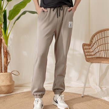 PLAYBOY - 基礎棉質鬆緊束口褲 - 橄欖綠色/651-812-46-8