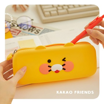 現貨-韓國代購Kakao Friends 春植大臉矽膠筆袋 鉛筆盒 鉛筆袋 化妝包 小物包 收納包 收納袋 Unicorn