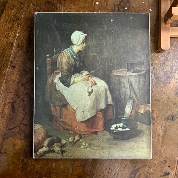 * 50945-樸實法國古董油畫