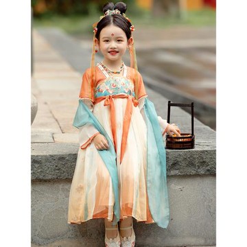 漢服女童春季2025新款兒童古風超仙齊胸刺繡襦裙寶寶古裝原創裙子