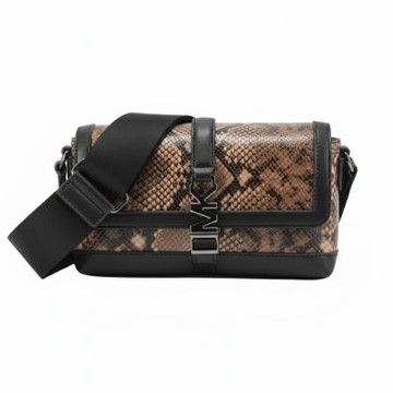 Michael Kors  CYRUS金屬LOGO獸紋皮革側肩/斜背包37F5LCYM2G(獸紋)