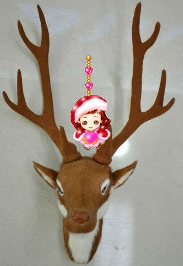 仿真鹿頭玄關壁掛 真皮毛掛件墻飾酒吧裝飾 攝影道具