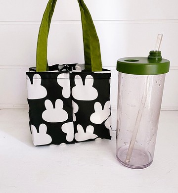 hairmo環保2way雙享杯飲料提袋-黑兔兔