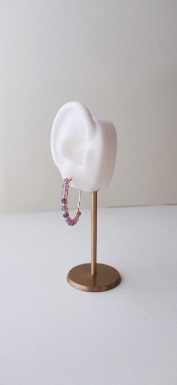 【Veverka】暮色花環 - 紫水晶 耳環 飾品 天然石 天然礦石 c圈