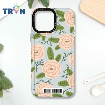 TRON IPHONE 16 PRO MAX 平塗手繪花朵D款 防摔 MAGSAFE 磁吸 太空載具殼 透白 手機殼