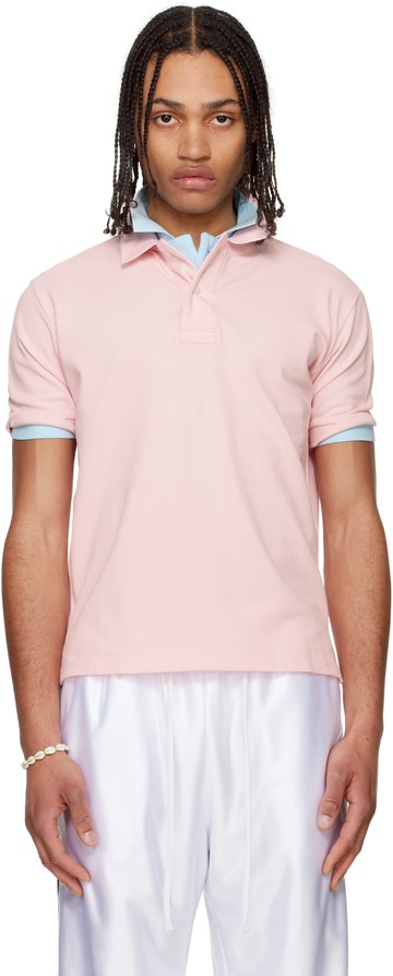 Raimundo Langlois 粉色叠层 Polo 衫