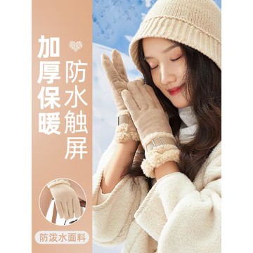 手套女冬季2025新款騎行保暖防寒防風加絨加厚女士冬天可觸屏手套